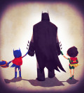 Batman with Batgirl and Robin