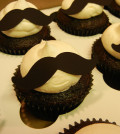 mustaches on cupcakes