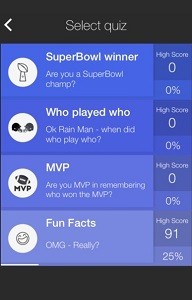 Super Bowl trivia quiz app