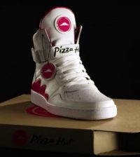 ordering pizza with shoes